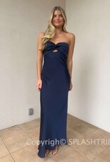Michelle Satin Strapless Maxi Dress