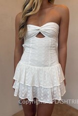 Strapless Eyelet Lace Romper