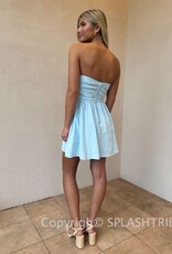 Strapless Gathered Bust Mini Dress