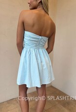 Strapless Gathered Bust Mini Dress