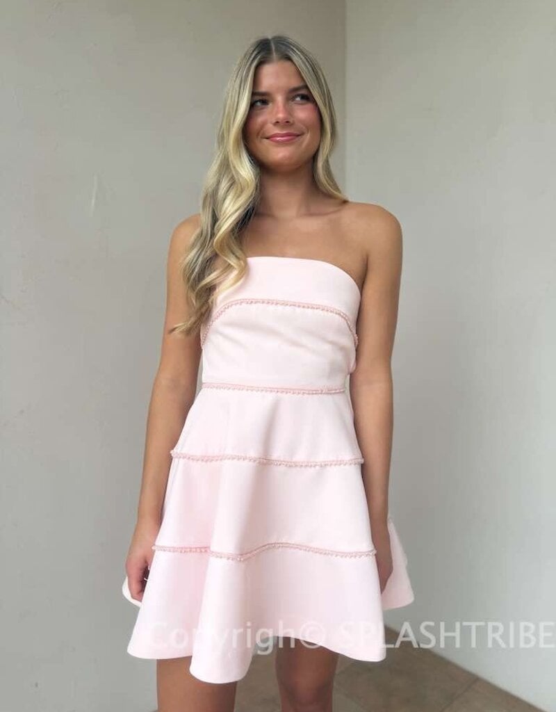 Pearl Trimmed Mini Dress