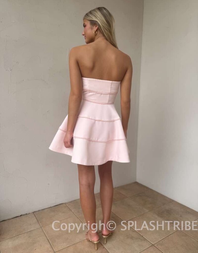Pearl Trimmed Mini Dress
