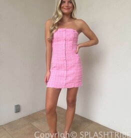 Tweed Strapless Mini Dress