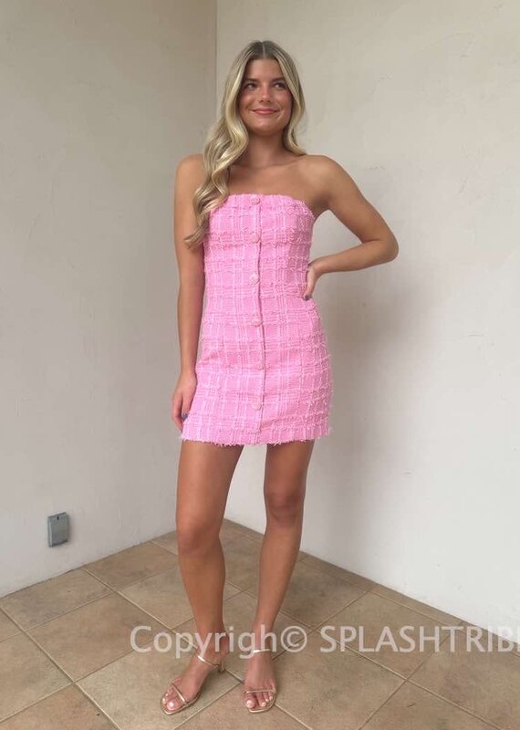 Tweed Strapless Mini Dress