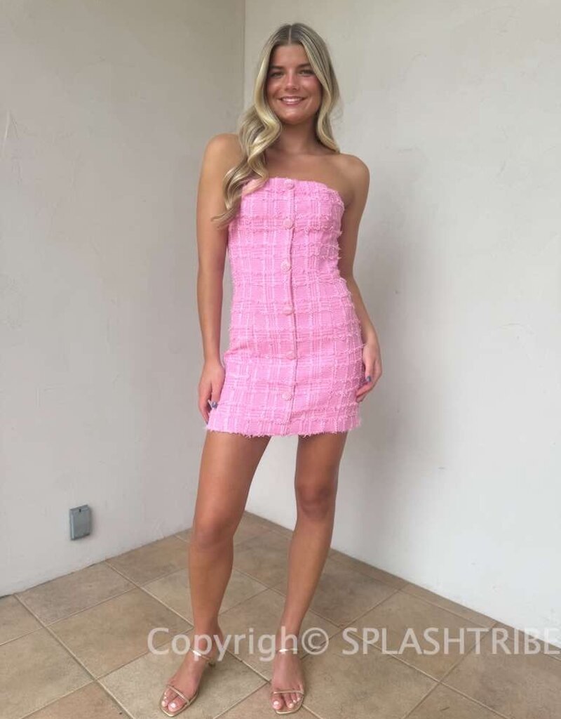Tweed Strapless Mini Dress