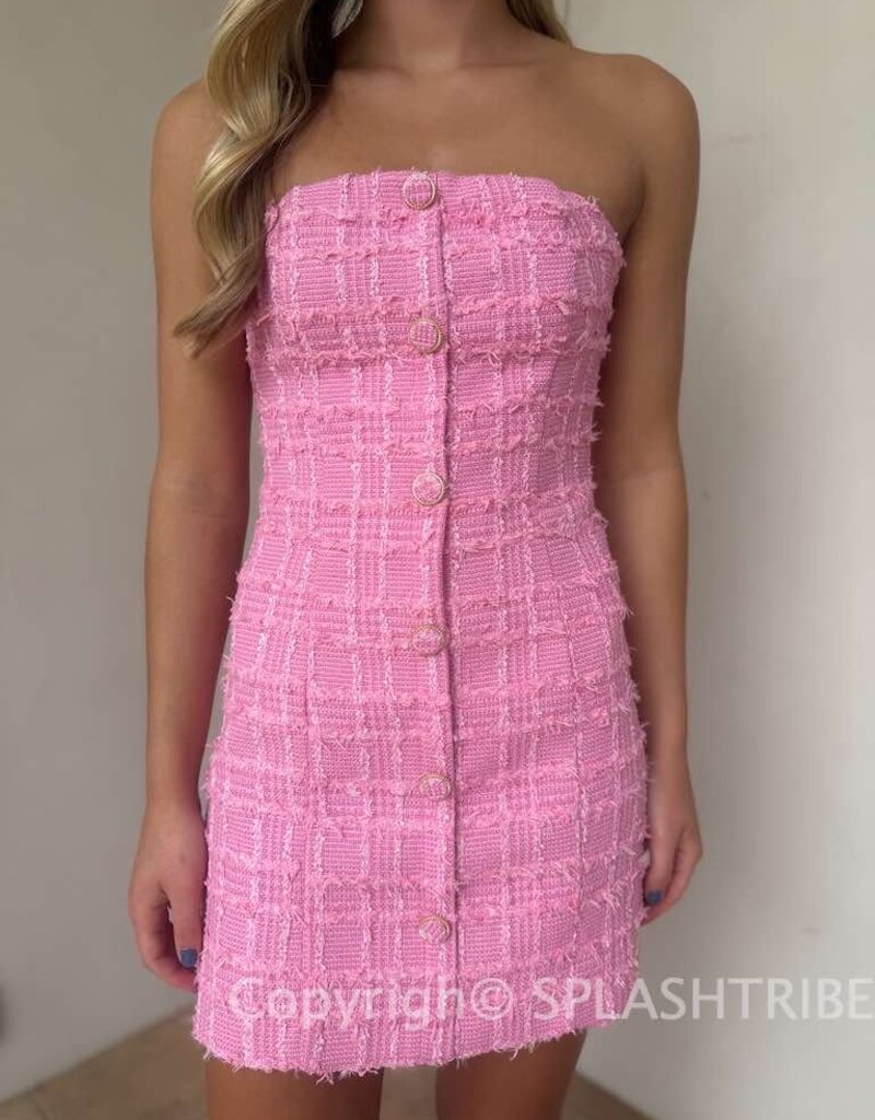 Tweed Strapless Mini Dress