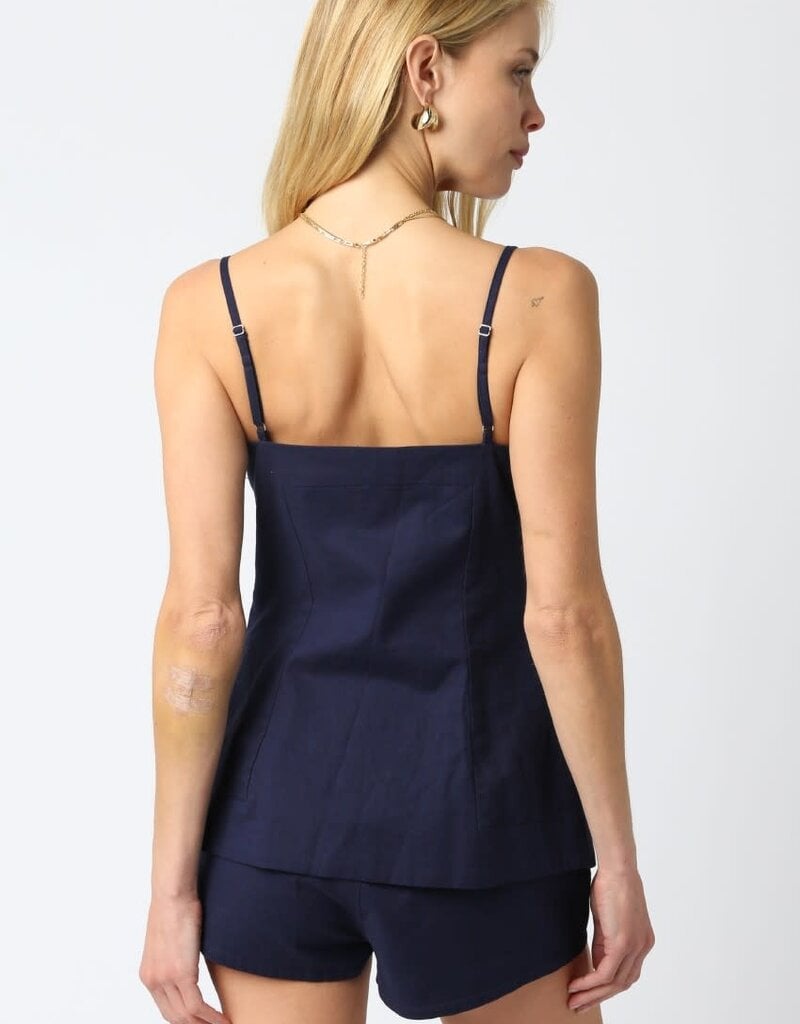 Jami Cami Strap Button Front Top