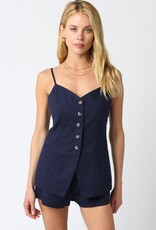 Jami Cami Strap Button Front Top