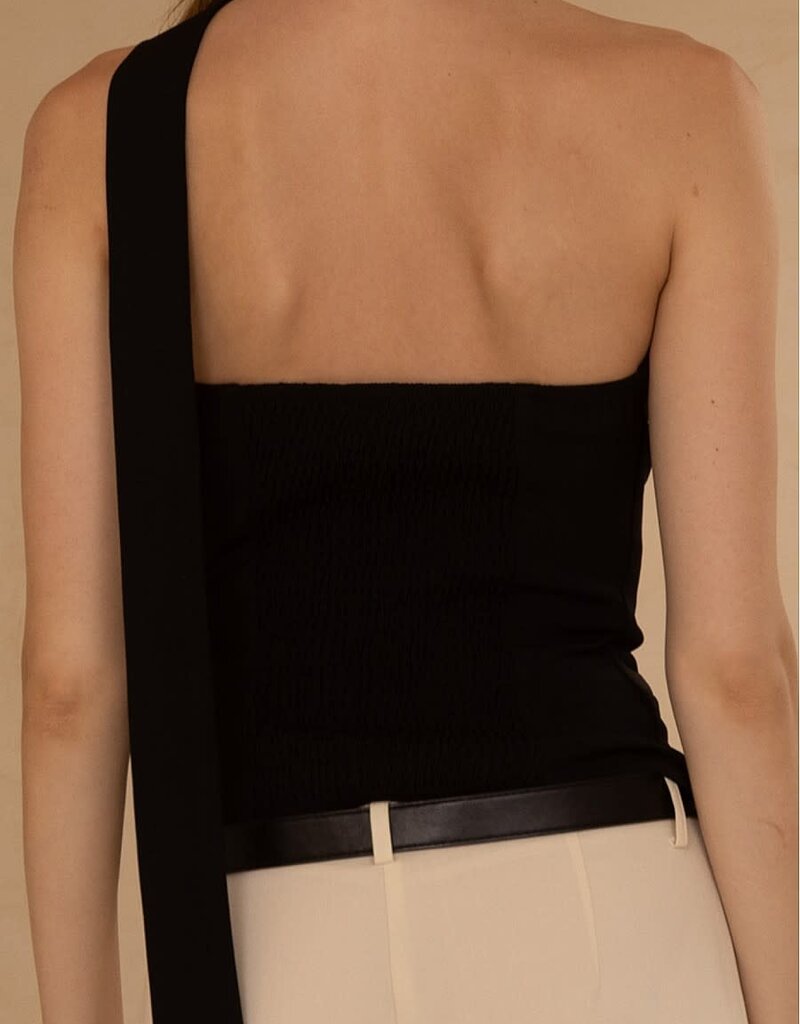 Scarf Neck Button Vest Top