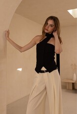 Scarf Neck Button Vest Top