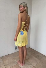 One Shoulder Crochet Flower Mini Dress