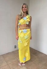 Crochet Flower Crop Top Maxi Skirt Set