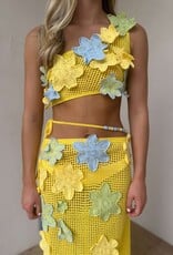 Crochet Flower Crop Top Maxi Skirt Set