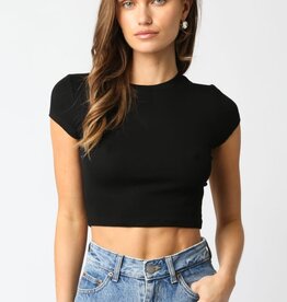 Short Sleeve Basic Crop Top