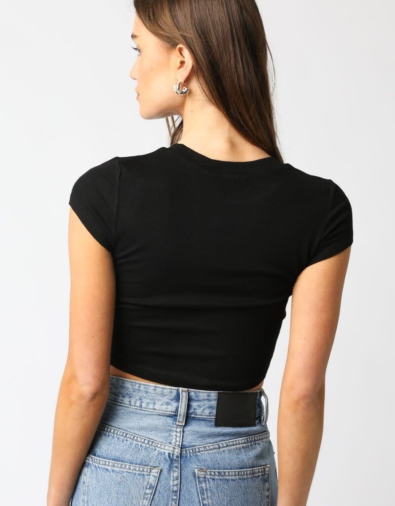 Short Sleeve Basic Crop Top