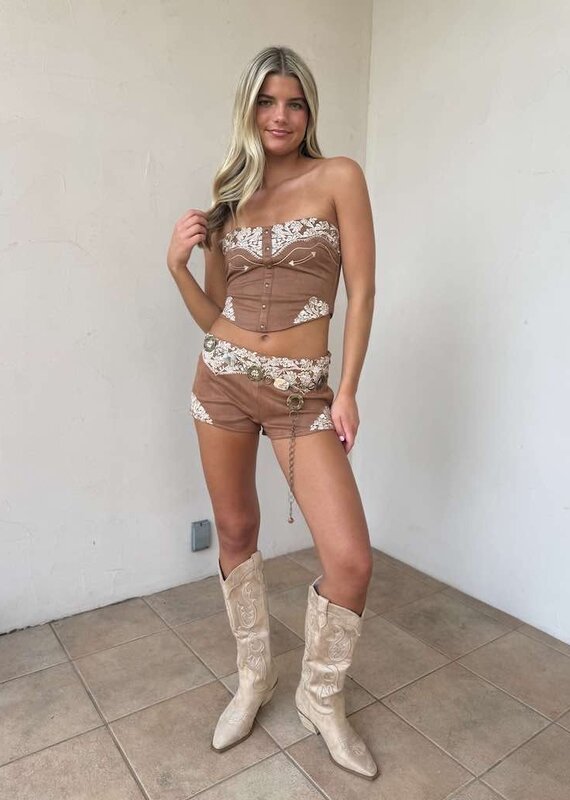 Montana Western Bustier Crop Top