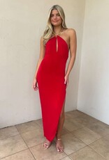 Halterneck Gold Chain Maxi Dress