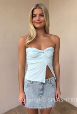 Front Twist Strapless Tube Top