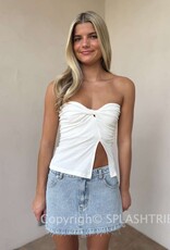 Front Twist Strapless Tube Top