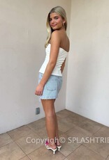 Front Twist Strapless Tube Top