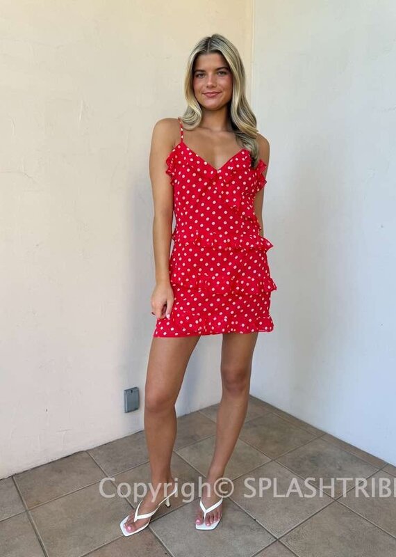 Polka Dot Ruffle Mini Dress