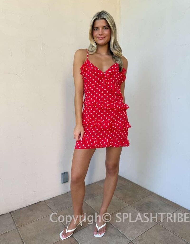 Polka Dot Ruffle Mini Dress