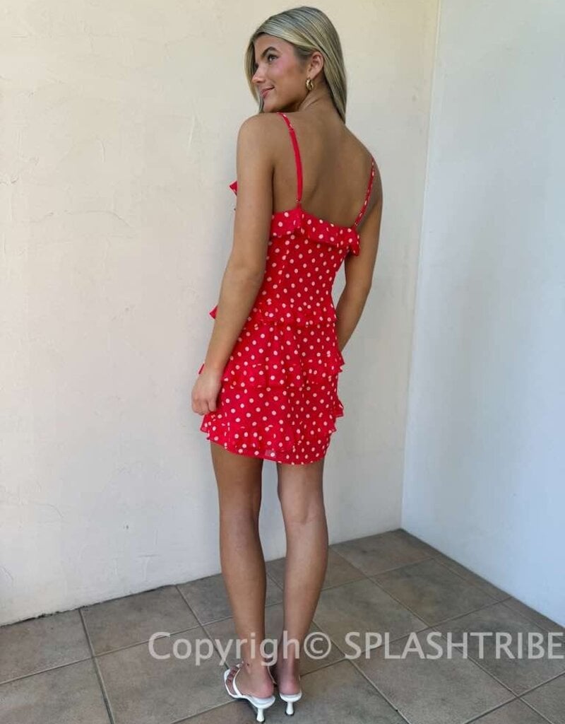 Polka Dot Ruffle Mini Dress