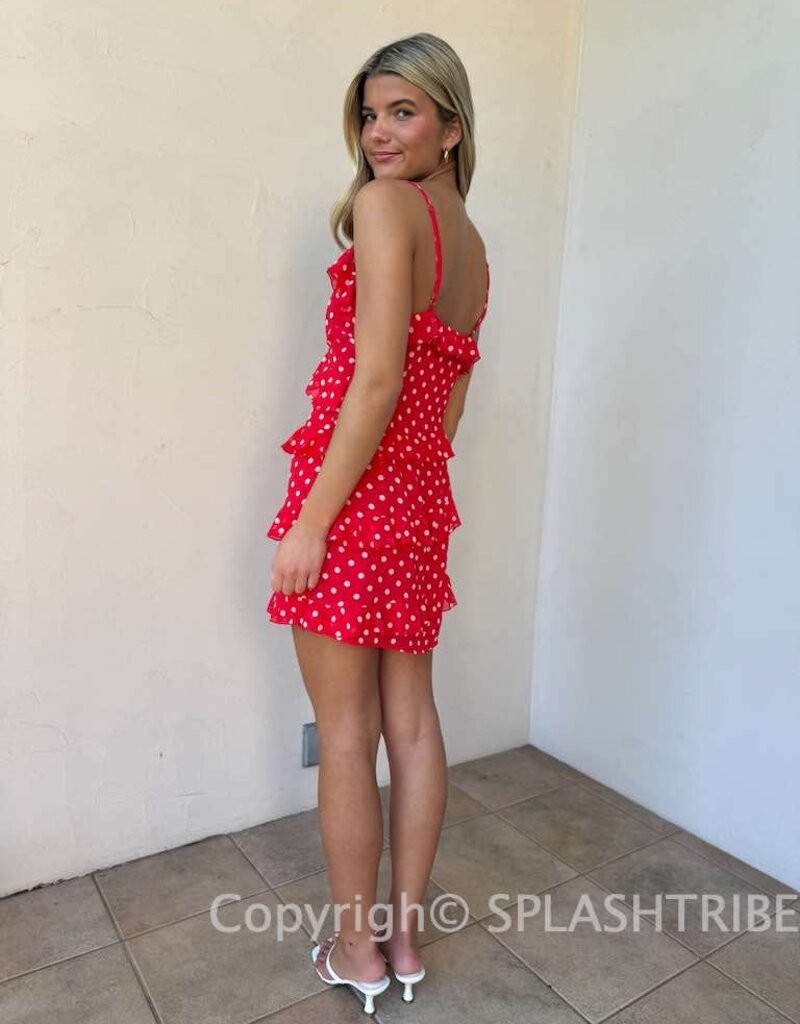 Polka Dot Ruffle Mini Dress