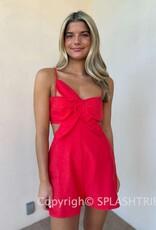 Linen Flower Top Cutout Smocked Back Romper