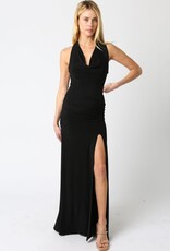 Cowl Neck Halter Maxi Dress