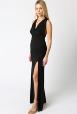 Cowl Neck Halter Maxi Dress