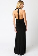 Cowl Neck Halter Maxi Dress
