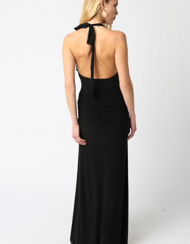 Cowl Neck Halter Maxi Dress