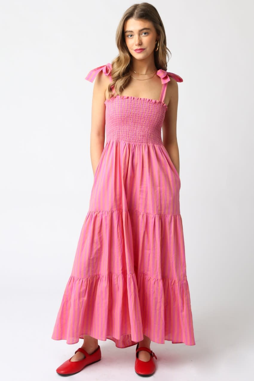 Striped Tiered Maxi Cami Dress main image 0