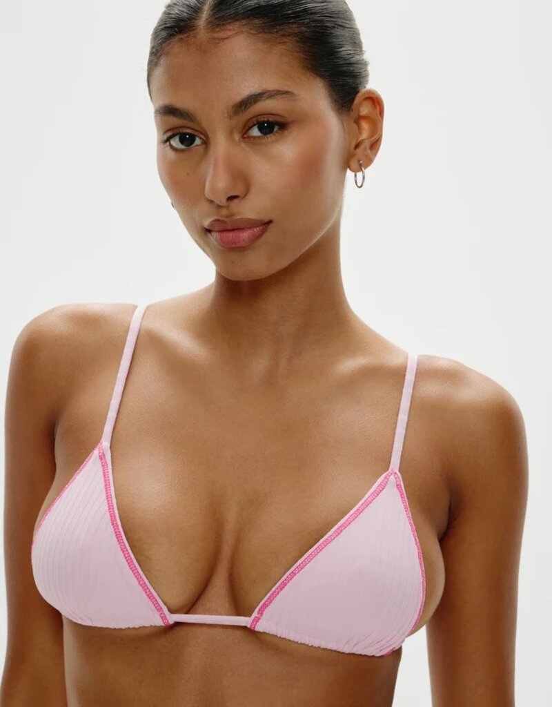 Frankies Bikinis Lumia Ribbed Triangle Bikini Top