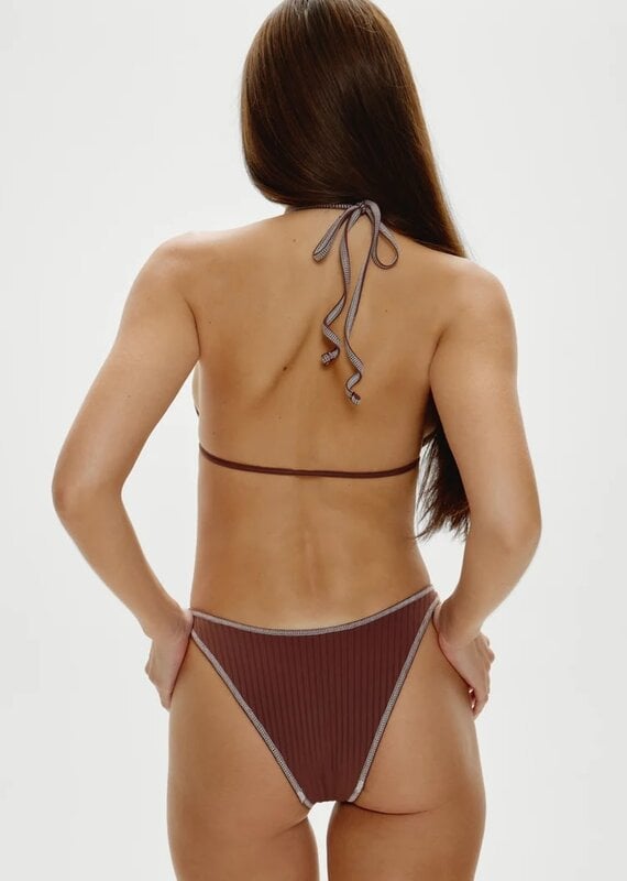Frankies Bikinis Harper Ribbed Cheeky Bikini Bottom