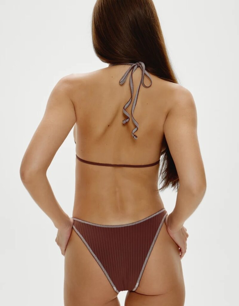 Frankies Bikinis Harper Ribbed Cheeky Bikini Bottom