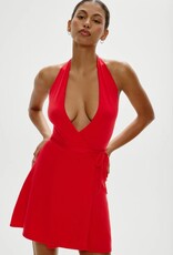 Frankies Bikinis Evening Cloud Halter Wrap Mini Dress