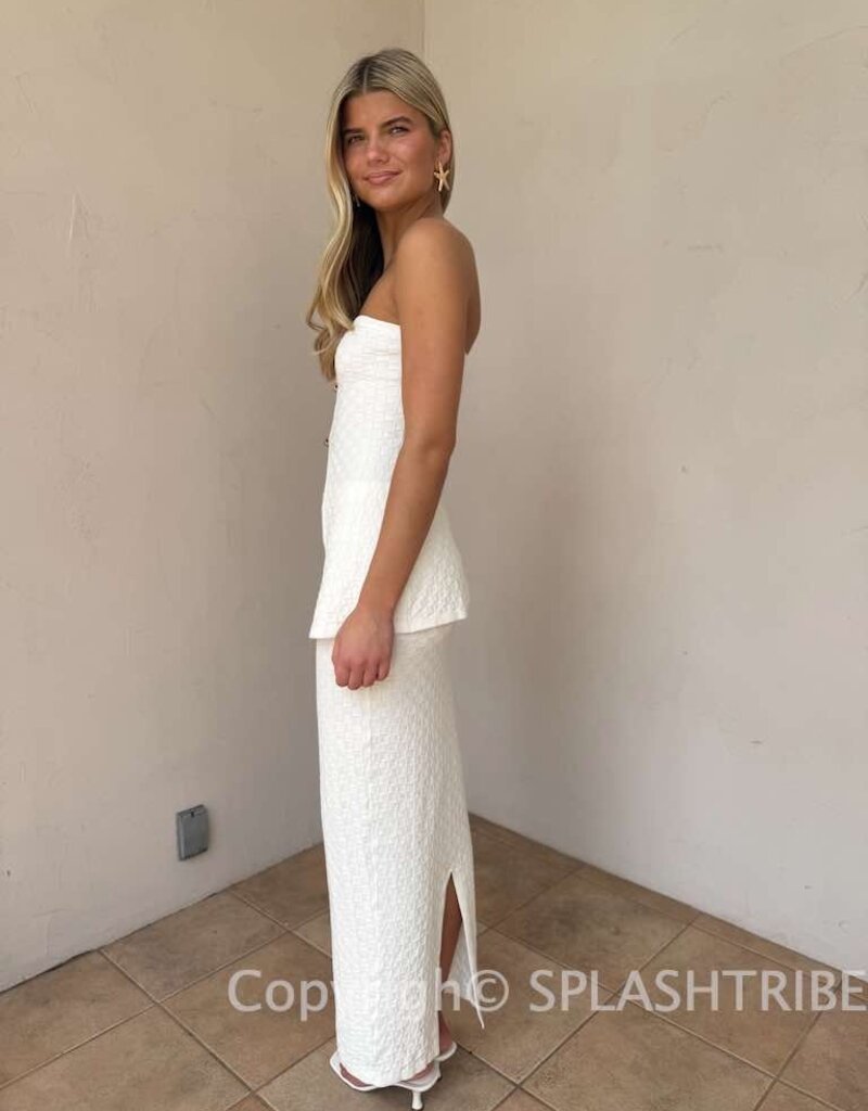 Textured Knit Top and Maxi Skirt Set