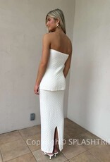 Textured Knit Top and Maxi Skirt Set
