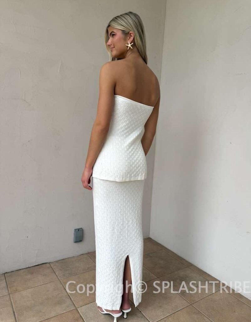 Textured Knit Top and Maxi Skirt Set