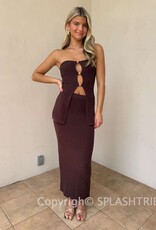 Textured Knit Top and Maxi Skirt Set