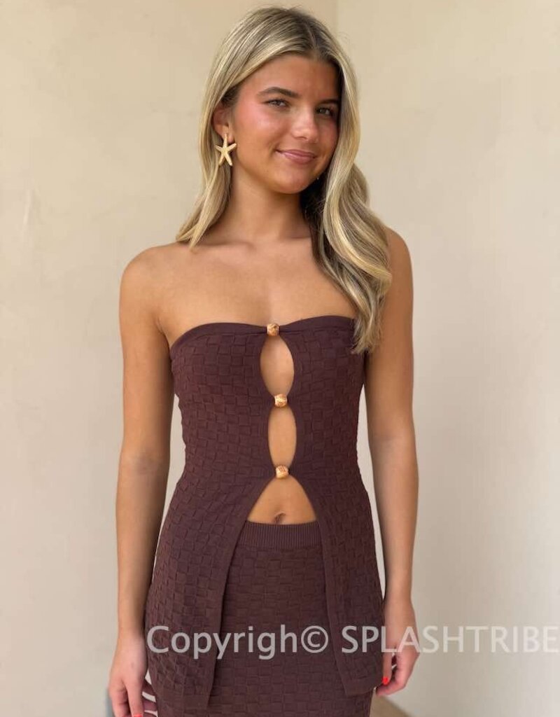 Textured Knit Top and Maxi Skirt Set