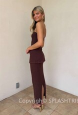 Textured Knit Top and Maxi Skirt Set