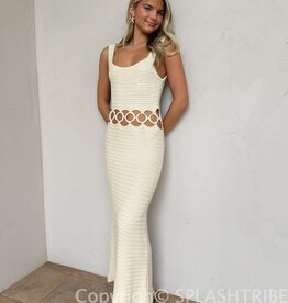 Crochet Ring Cutout Midi Dress