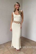 Crochet Ring Cutout Midi Dress