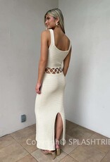 Crochet Ring Cutout Midi Dress