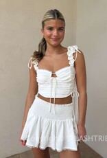 Ruffle Tie Back Top with Open Back