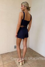Tassel Trim Crop Top Skort Set