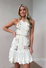 Phoebe Floral and Lace Halter Mini Dress